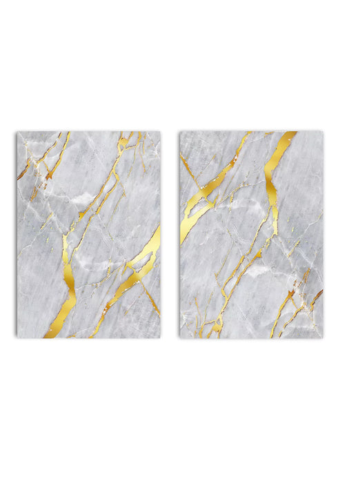 Szary Marmur Złoty Zestaw 2 Plakatów 50x70cm